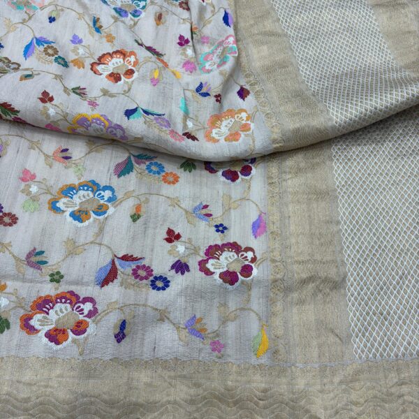 natural pure tassar silk banarasi handloom handwoven kadhwa sarees