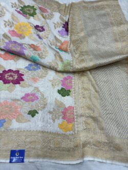natural pure tassar silk banarasi handloom handwoven kadhwa sarees