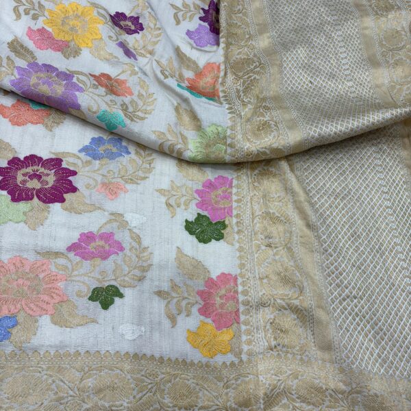 natural pure tassar silk banarasi handloom handwoven kadhwa sarees