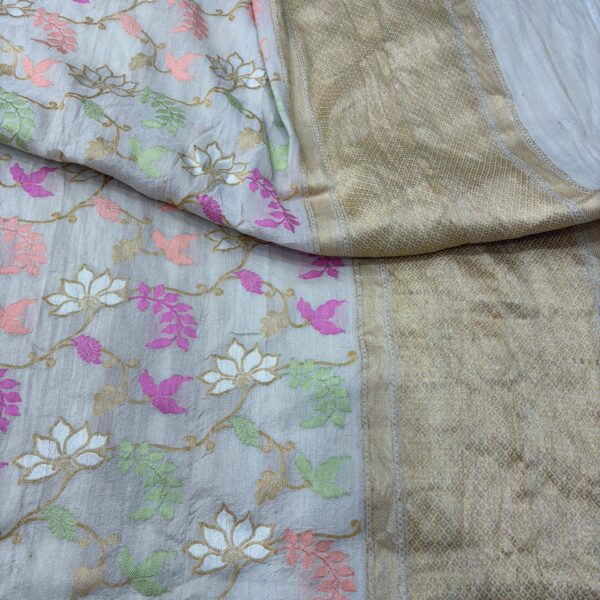 natural pure tassar silk banarasi handloom handwoven kadhwa sarees