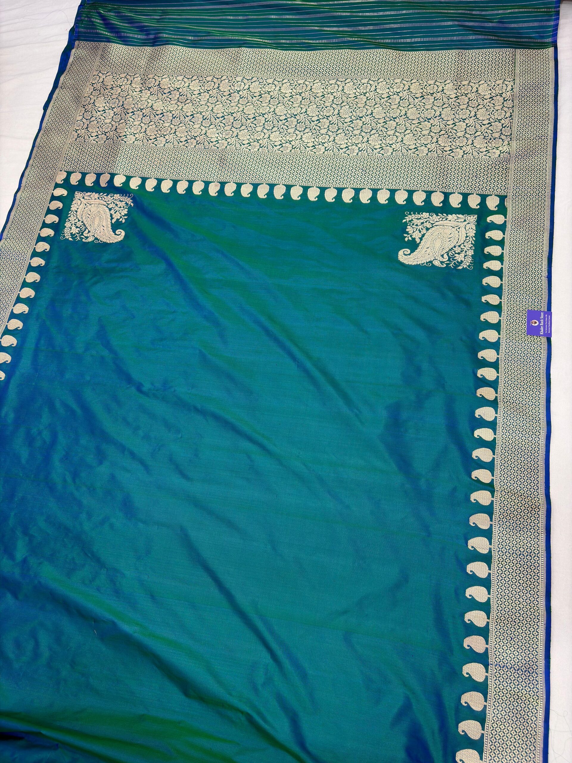 morpeach pure katan silk banarasi handloom handwoven kadhwa sarees - Image 2