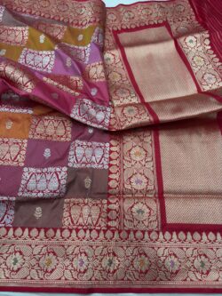 red rangkat pure katan silk banarasi handloom handwoven kadhwa sarees