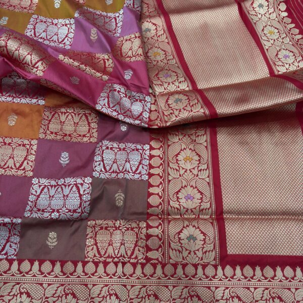 red rangkat pure katan silk banarasi handloom handwoven kadhwa sarees