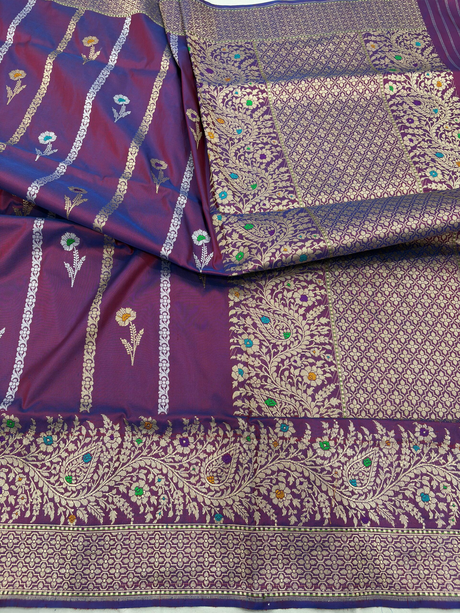 maroon pure katan silk banarasi handloom handwoven kadhwa sarees