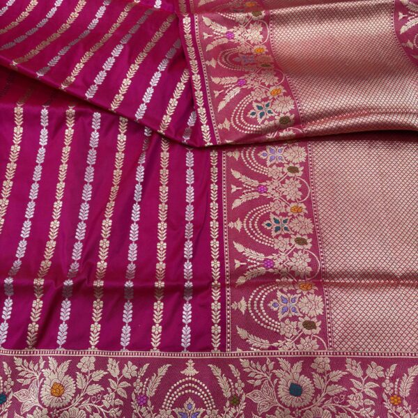ranipink shade pure katan silk banarasi handloom handwoven sarees