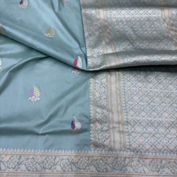 pastel shade pure katan silk banarasi handloom handwoven sarees