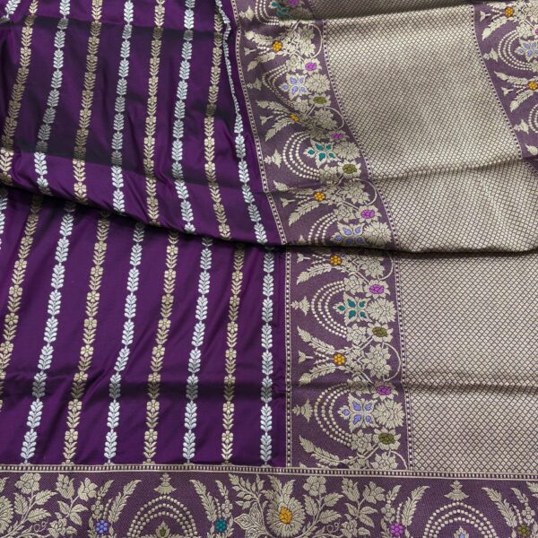 majanta shade pure katan silk banarasi handloom handwoven sarees