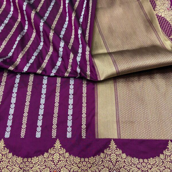 majanta purple pure katan silk banarasi handloom handwoven kadhwa sarees