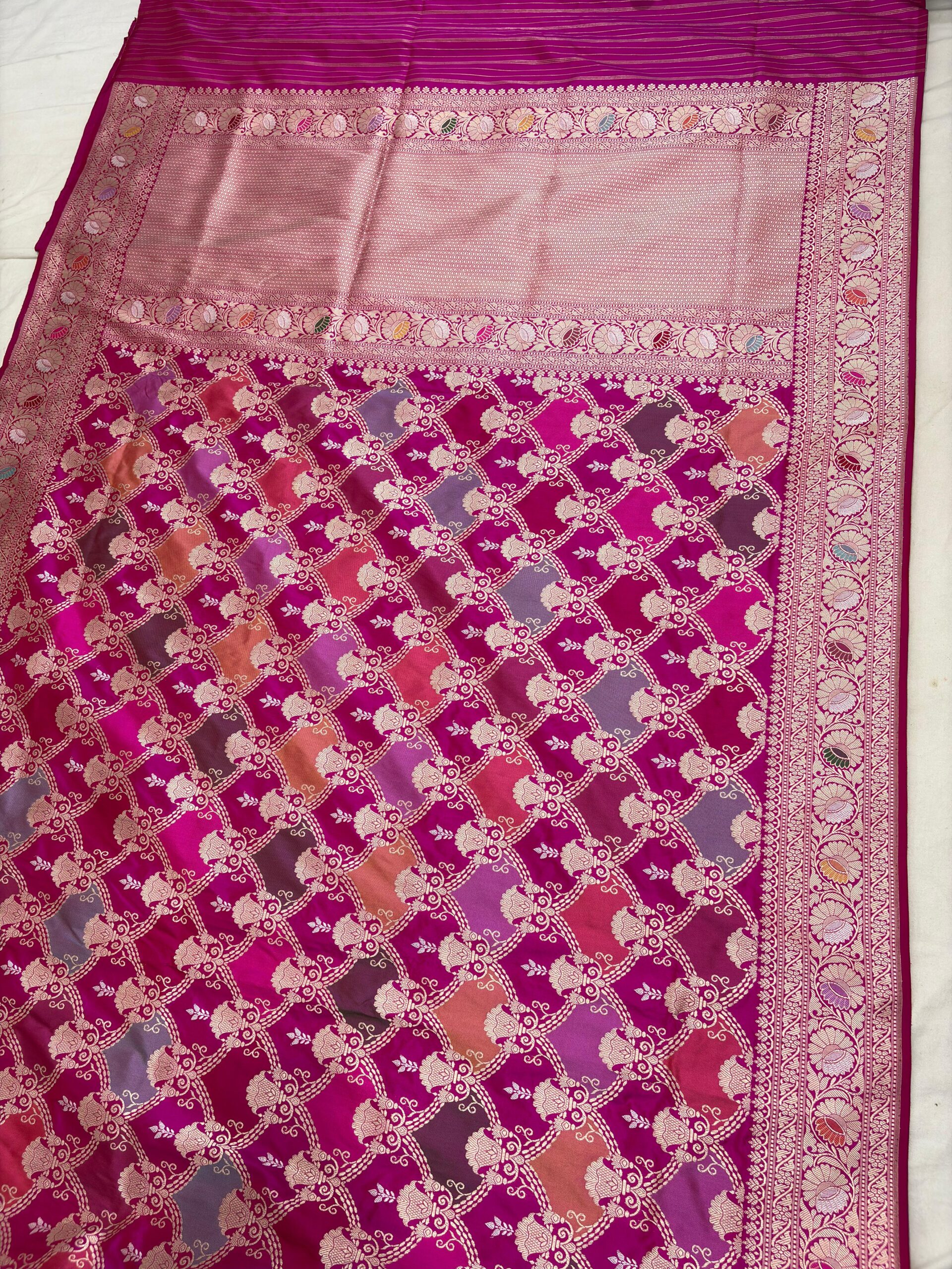 rangkat ranpink pure katan silk banarasi handloom handwoven kadhwa sarees - Image 2