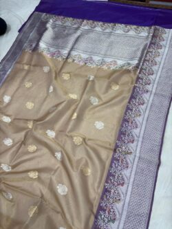  pure kora tissue silk banarasi handloom handwoven kadhwa sarees,