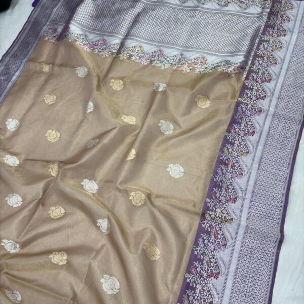 pure kora tissue silk banarasi handloom handwoven kadhwa sarees,