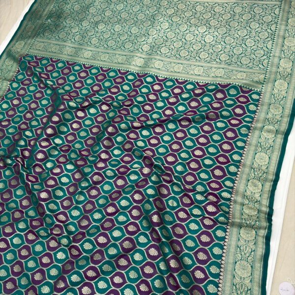 rangkat pure banarasi silk saree teal blue colour