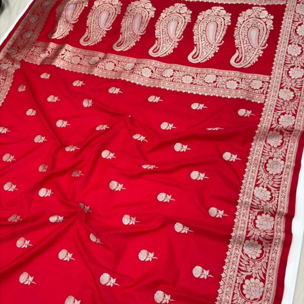 pure banarasi silk saree red colour