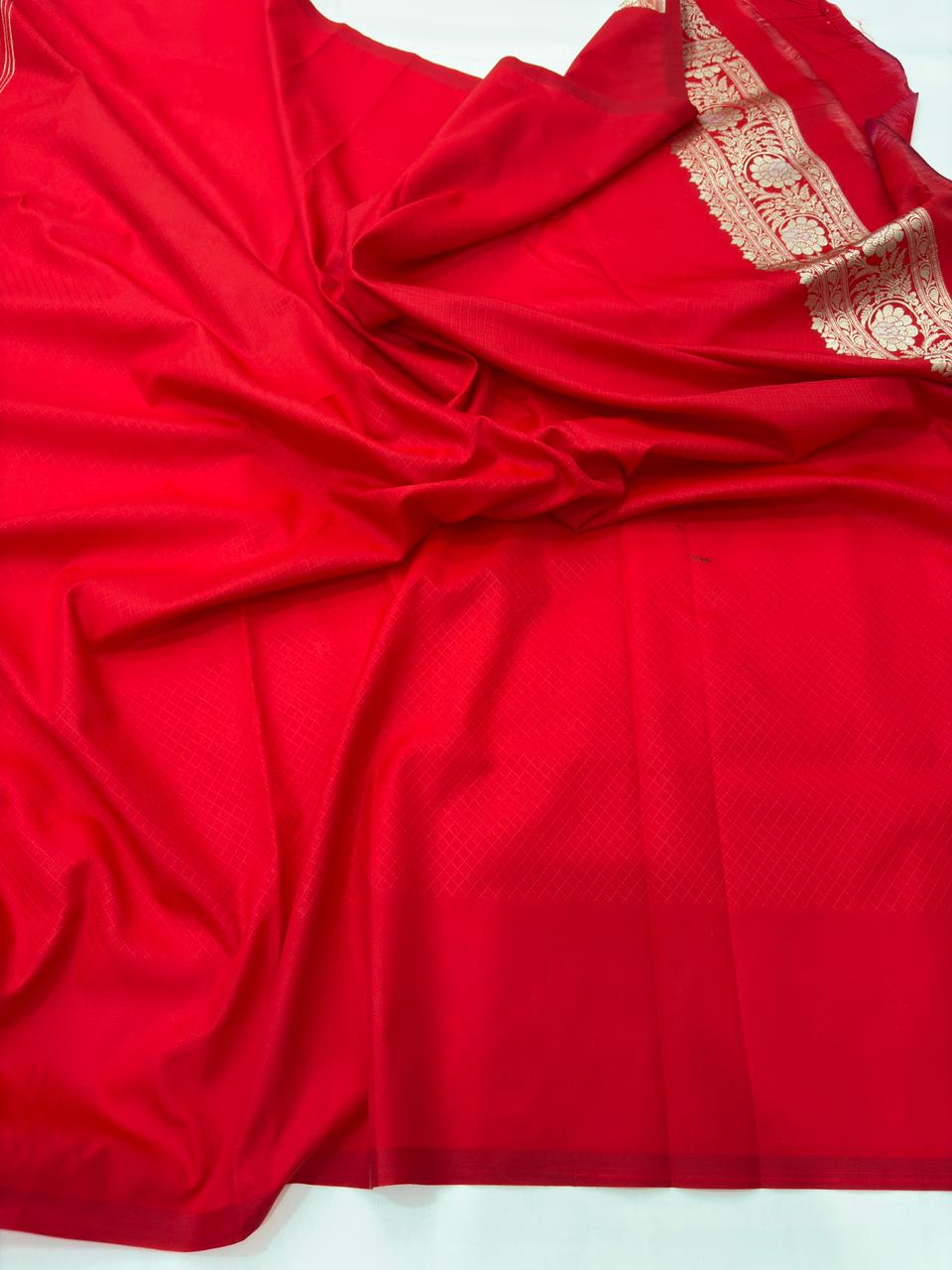 pure banarasi silk saree red colour - Image 3