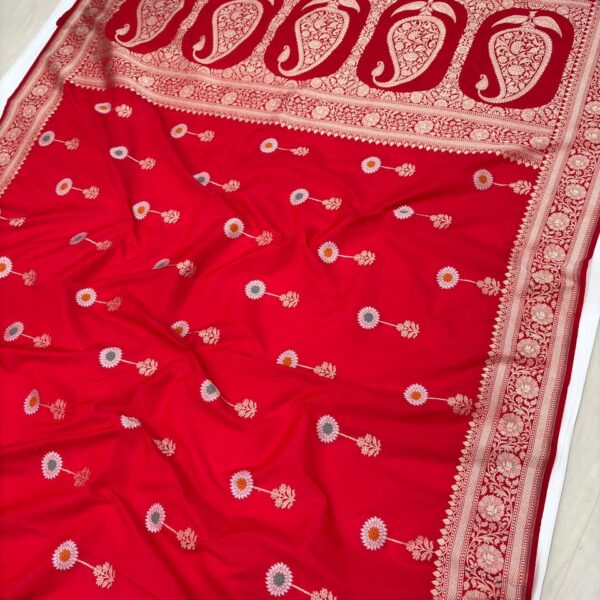 pure banarasi silk saree red colour