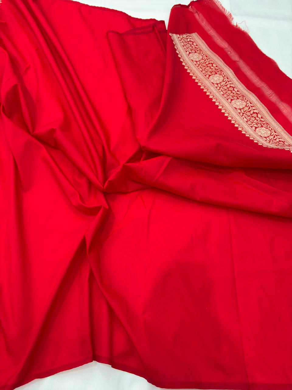 pure banarasi silk saree red colour - Image 3