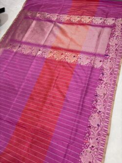 onion pink half half rangkat pure katan silk banarasi handloom handwoven kadhwa sarees