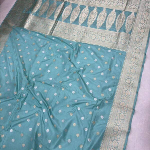 aqua blue pure raw mango silk banarasi handloom handwoven kadhwa sarees