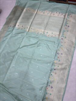 Pastel Colour Pure Katan Silk Banarasi Handloom Handwoven Kadhwa Sarees,