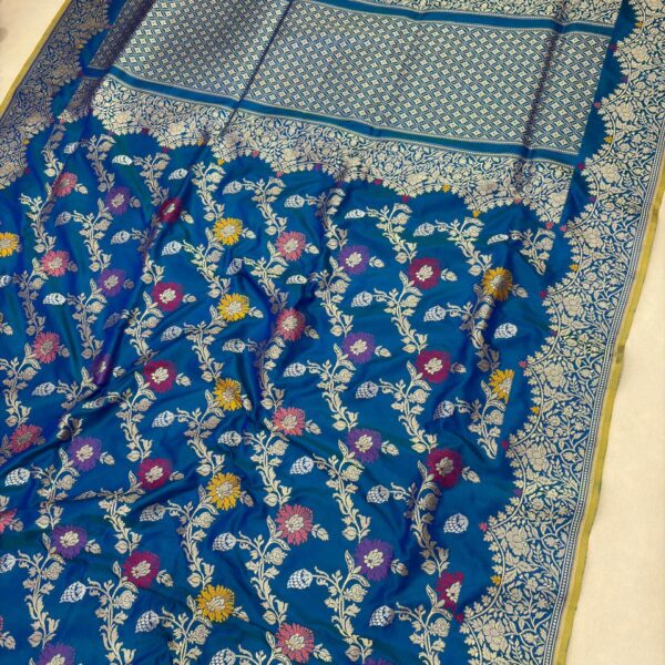  colour pure katan silk banarasi handwoven saree,