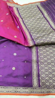Magnificent Half Half Pure Katan Silk Banarasi Handloom Handwoven Kadhwa Saree