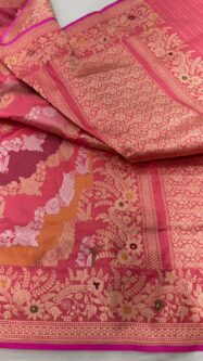 Beautiful Rangkat Green Pure katan Silk Banarasi Handloom Handwoven Kadhwa Saree