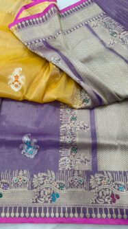 Magnificent Pure Tissue Silk Banarasi Handloom Handwoven Kadhwa Saree